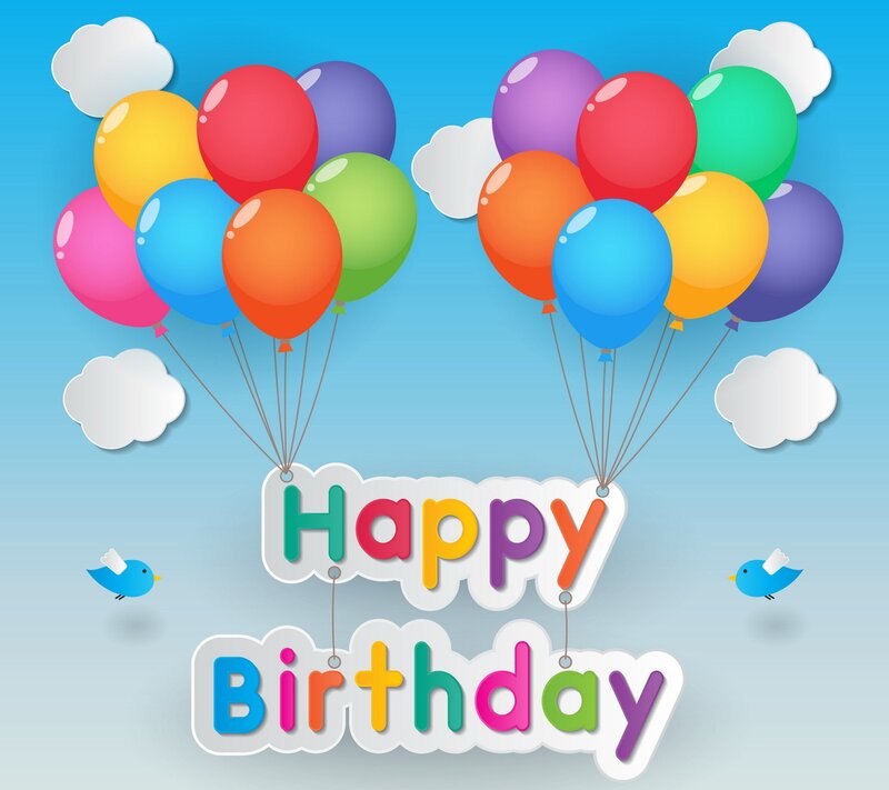 Colorful Balloons and Birds