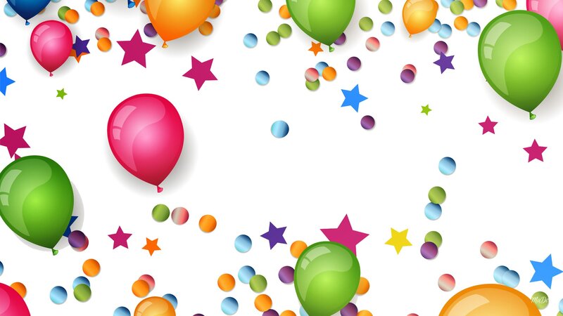 Colorful Balloons and Stars — Green