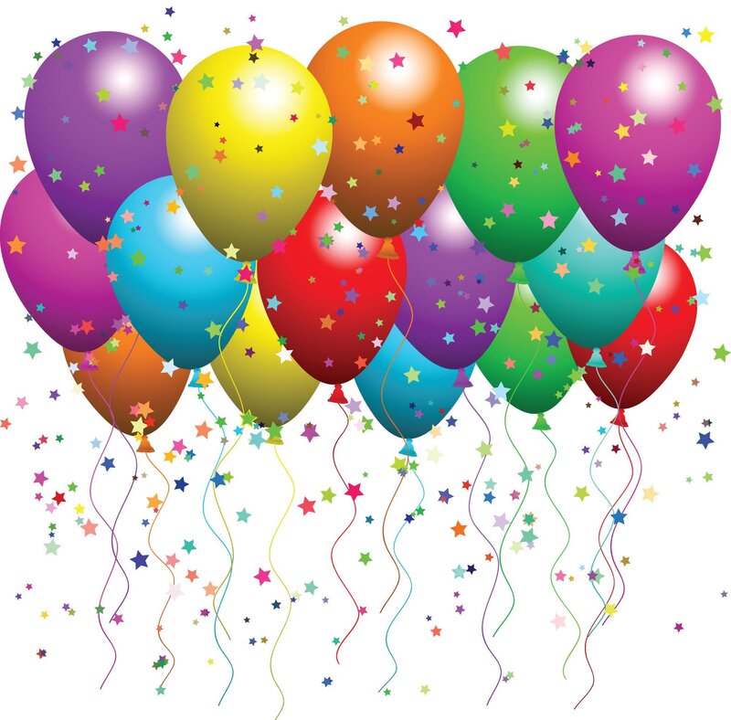 Colorful Balloons and Stars