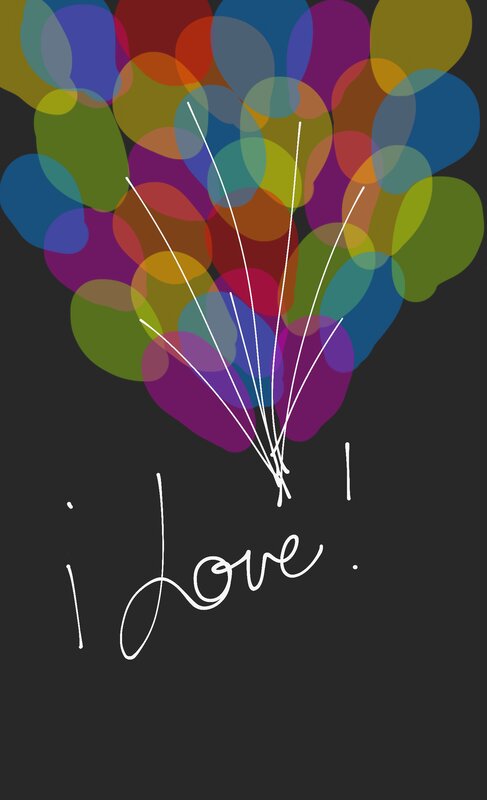 Colorful Balloons — Black