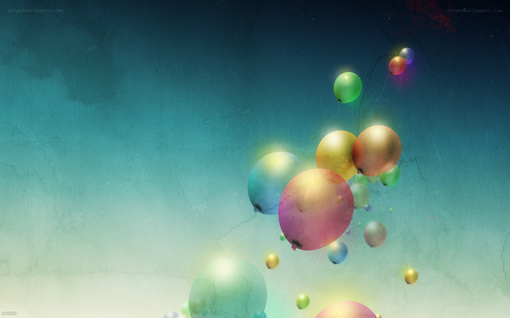 Colorful balloons floating