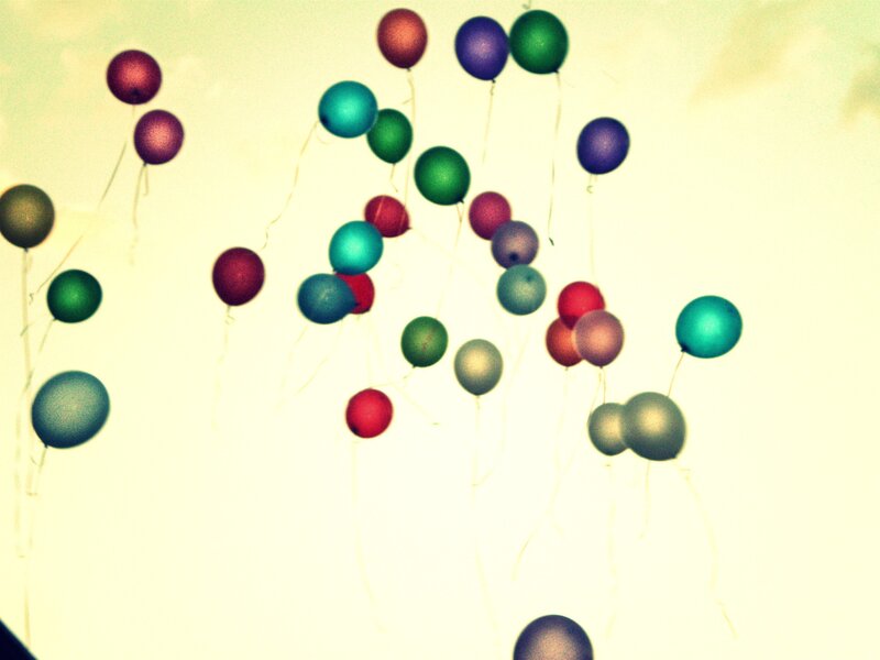 Colorful balloons floating