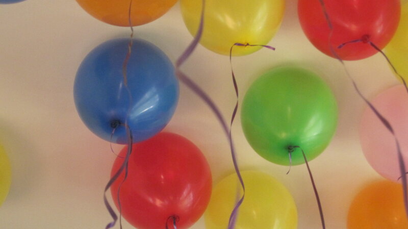 Colorful Balloons Floating — Blue