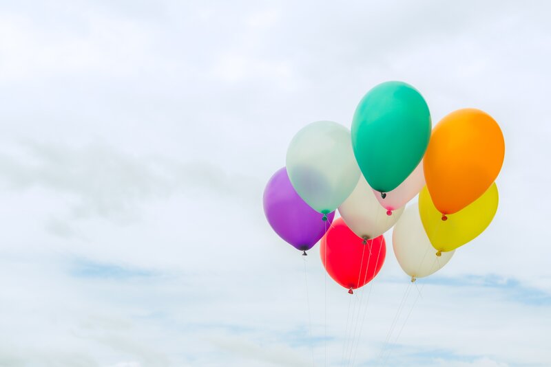 Colorful Balloons Floating — Green