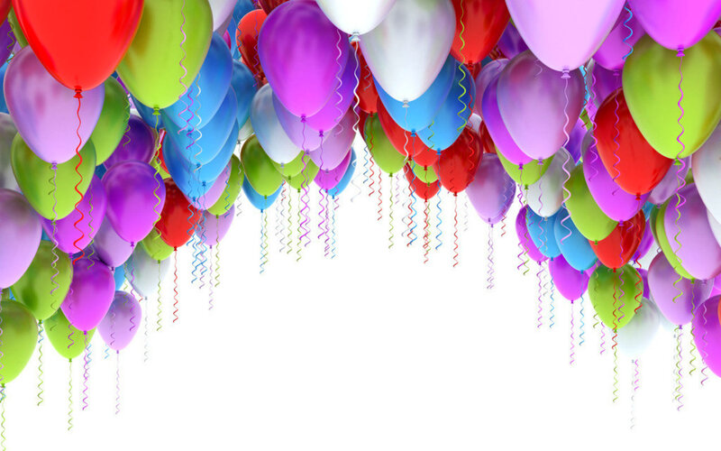 Colorful Balloons Floating — Red, Festive