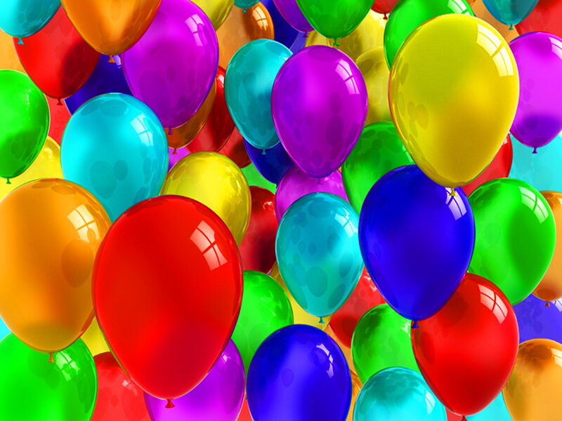 Colorful Balloons Floating — Red