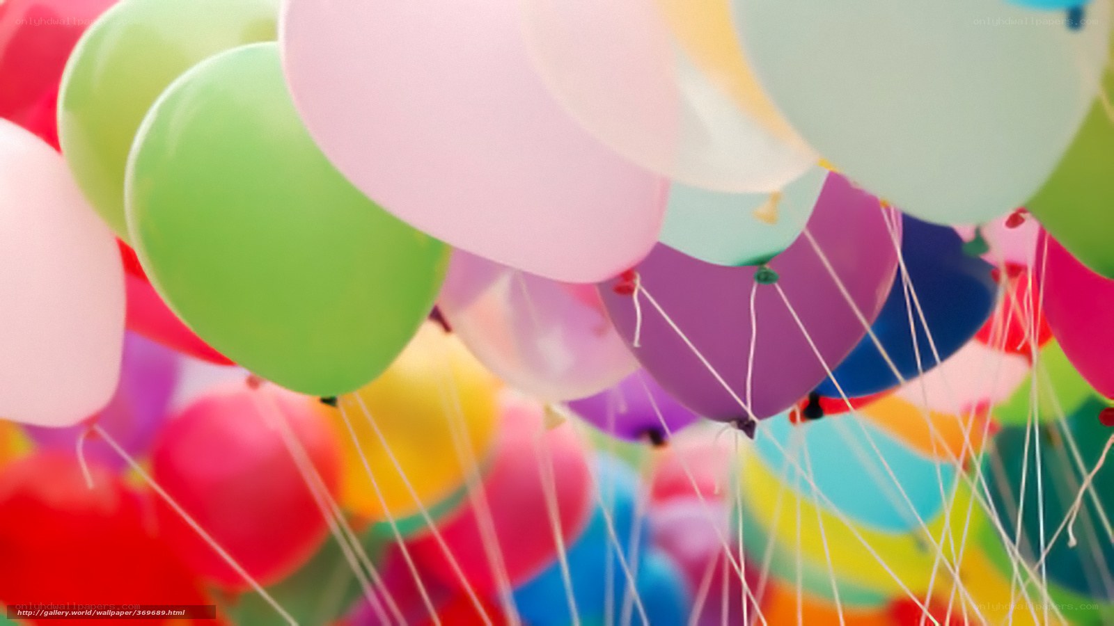 Colorful balloons floating together