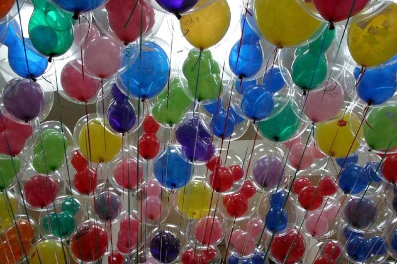 Colorful Balloons in Bubbles
