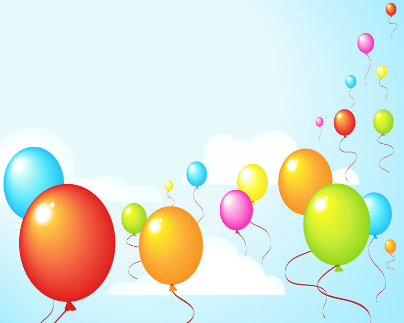 Colorful Balloons in Sky — Blue