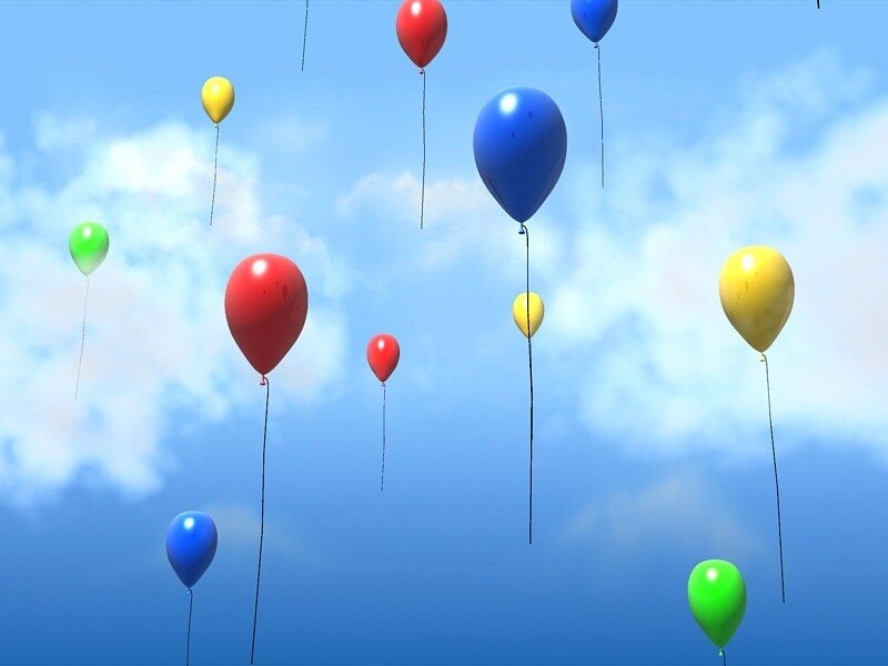 Colorful Balloons in Sky