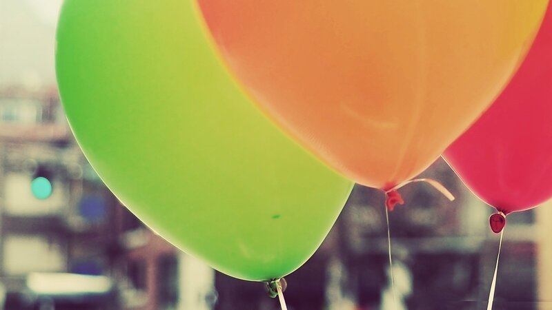 Colorful balloons in the air