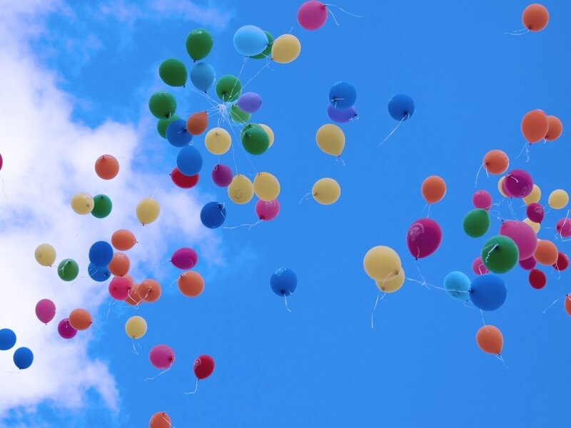 Colorful balloons in the sky