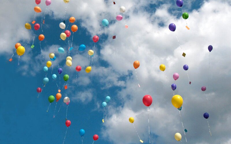 Colorful balloons in the sky
