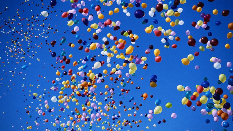 Colorful balloons in the sky