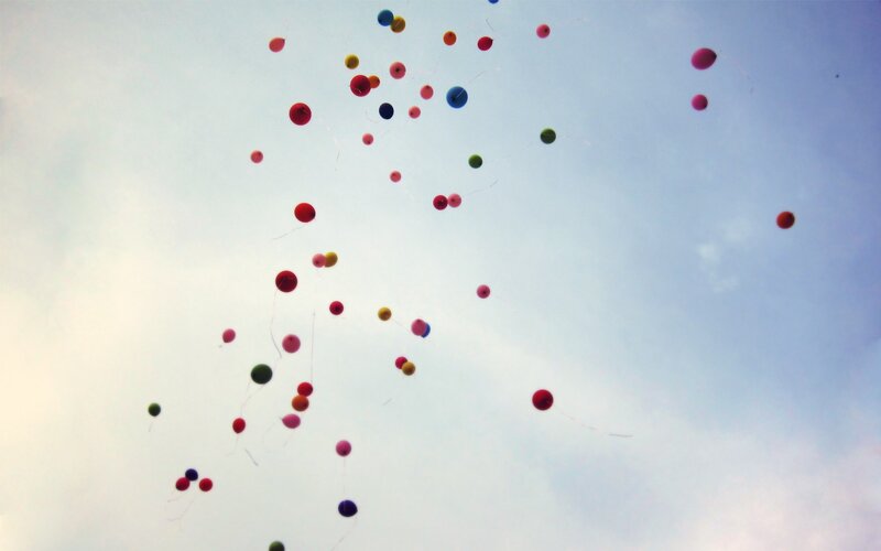 Colorful balloons in the sky