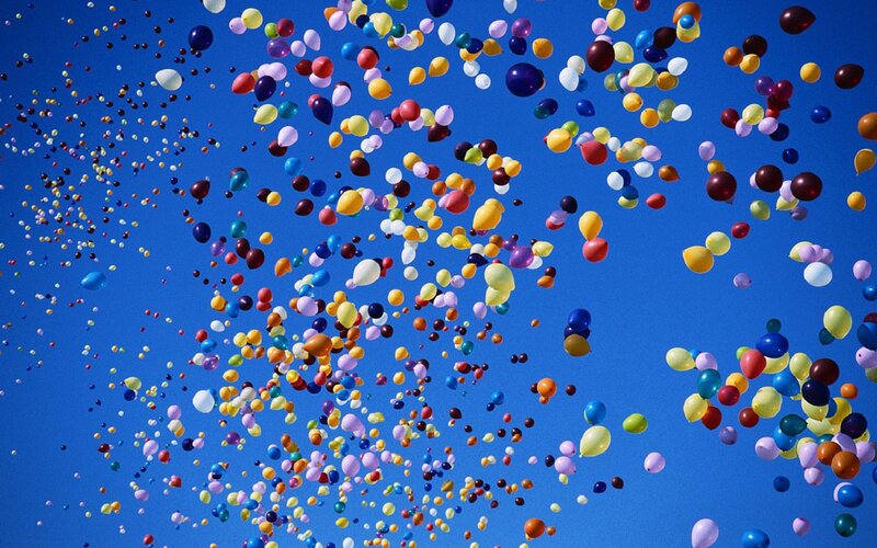 Colorful balloons in the sky