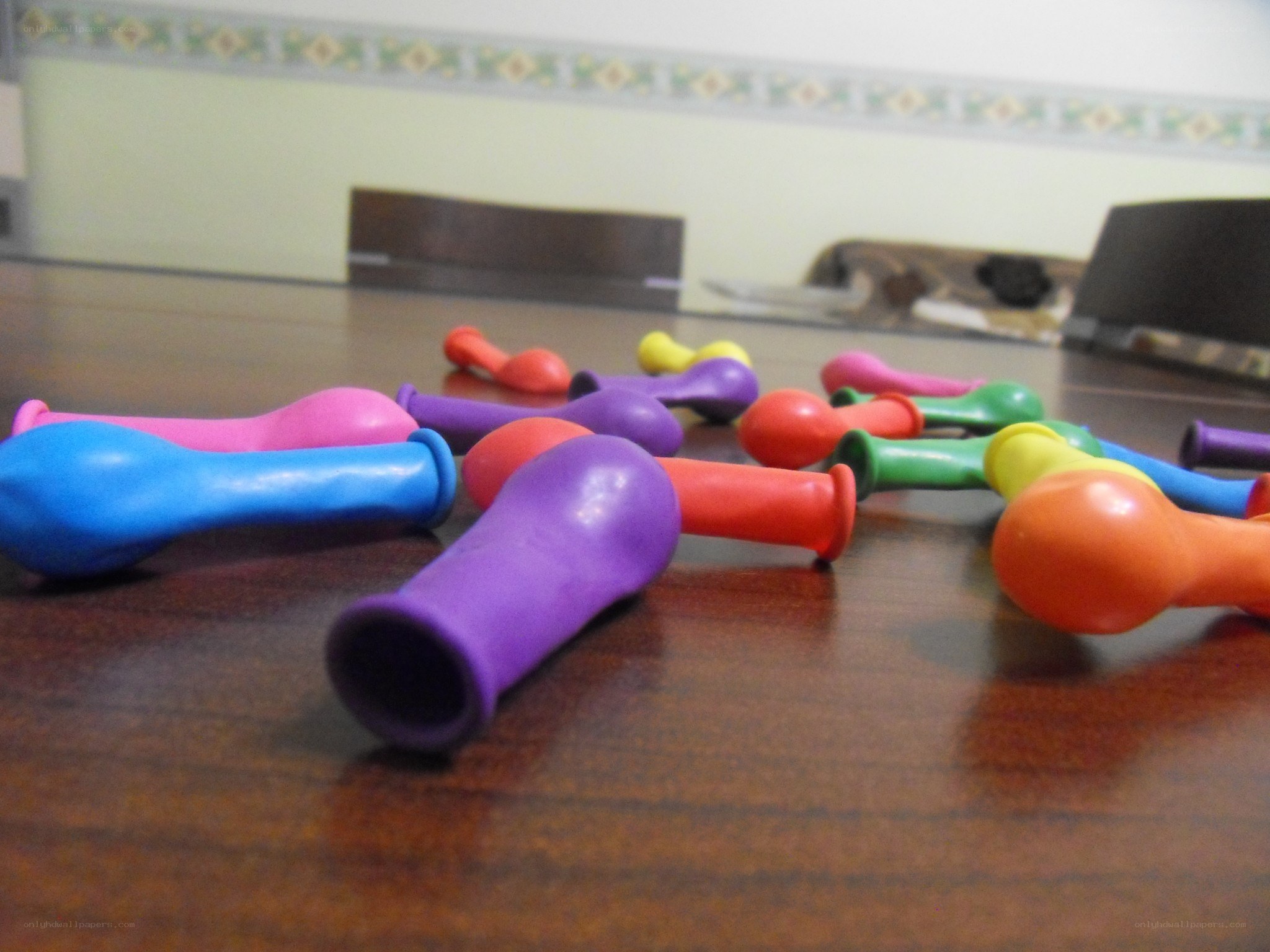 Colorful balloons on a table