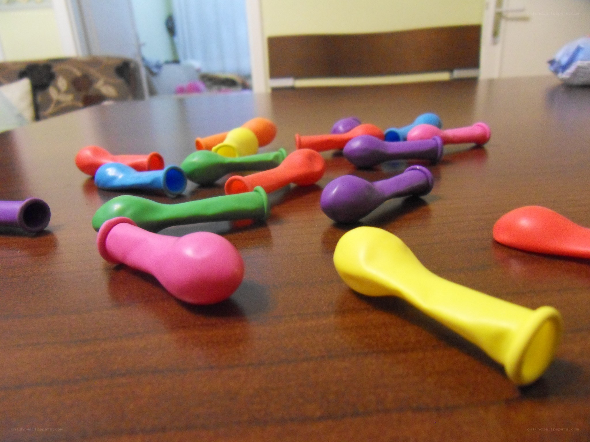 Colorful balloons on a table