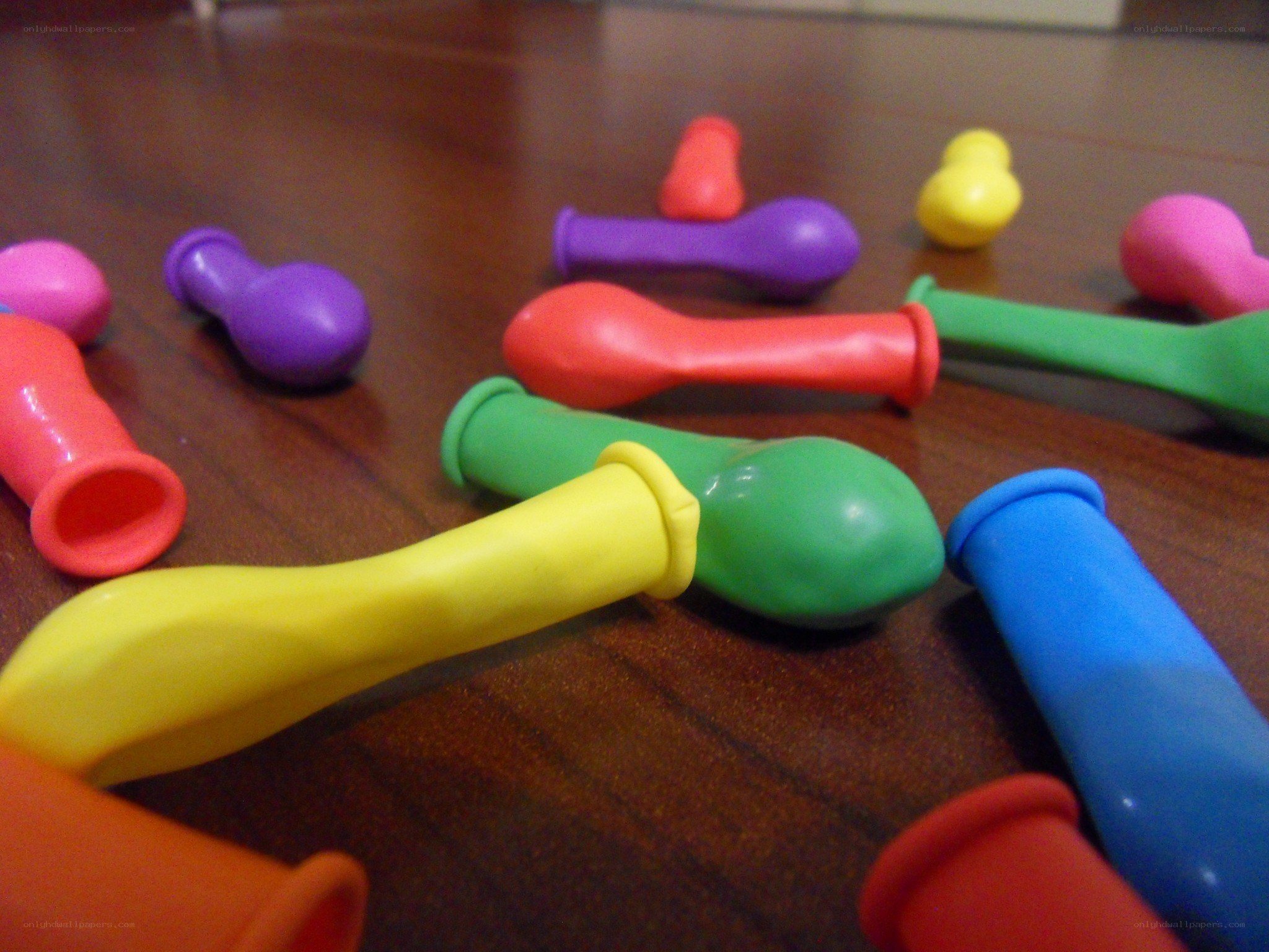 Colorful balloons on a table