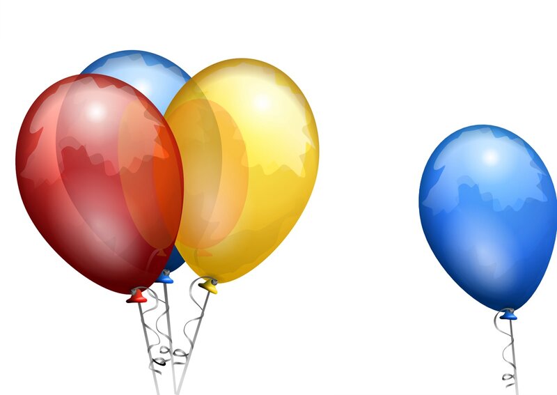 Colorful Balloons — Red, Festive, Vector Art