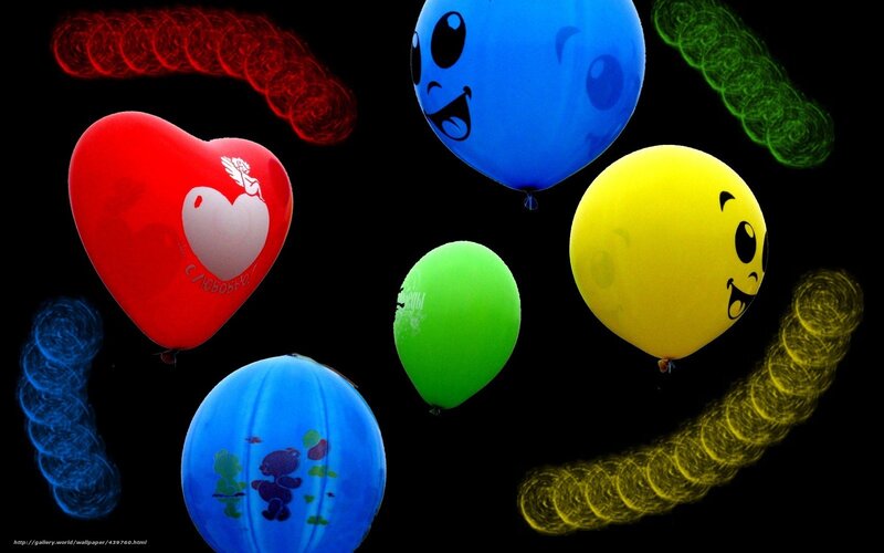 Colorful balloons with faces