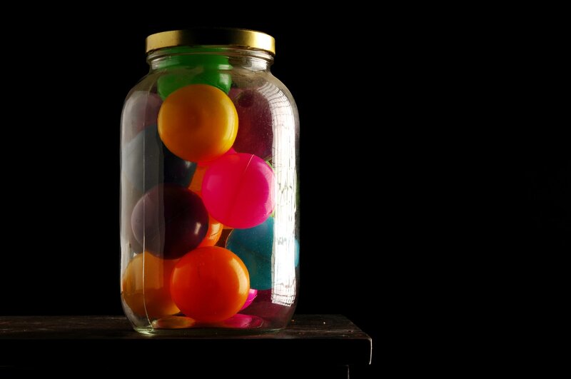 Colorful Balls in Jar