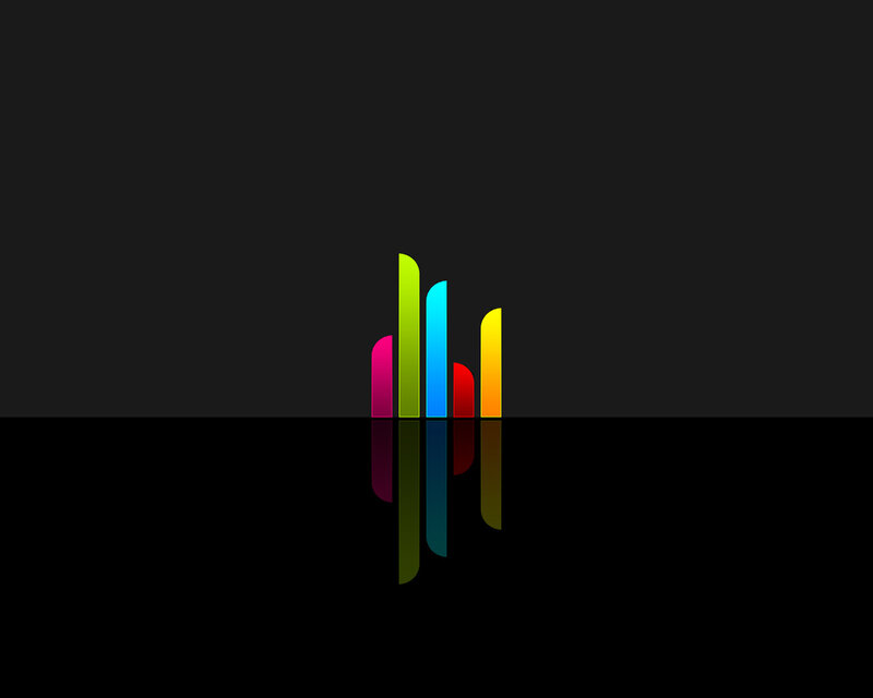 colorful bar graph on black