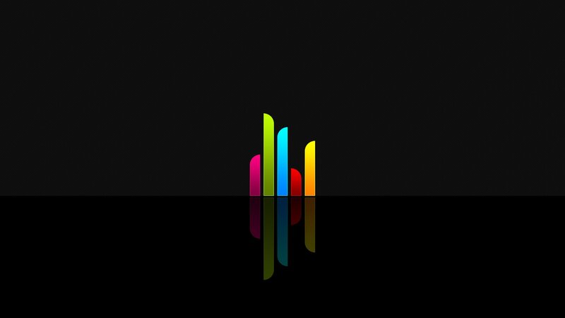 Colorful Bars on Black — Minimalist, Abstract