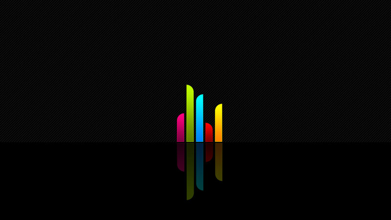 Colorful Bars on Black — Minimalist
