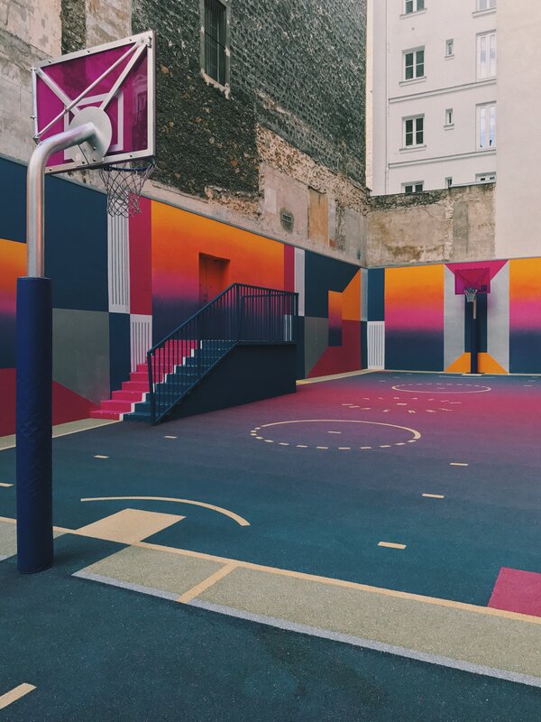 Colorful Basketball Court