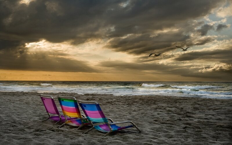 Colorful Beach Chairs — Gray