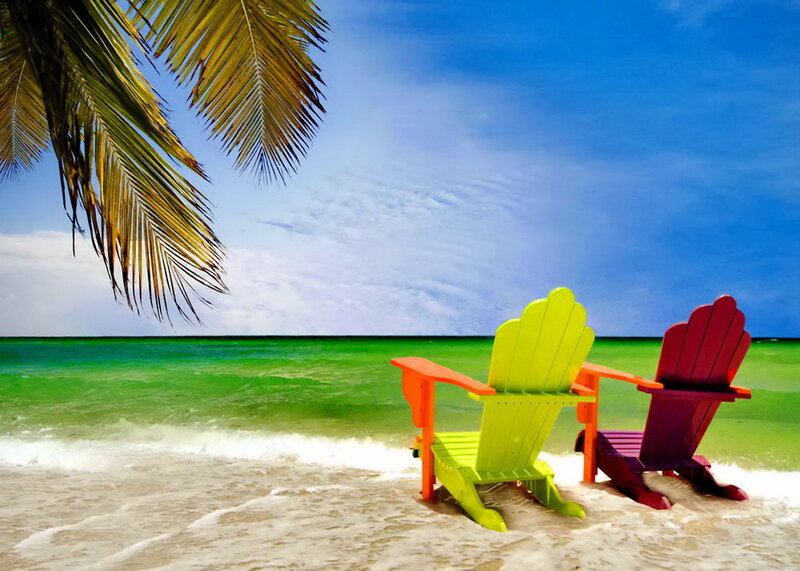 Colorful Beach Chairs — Green
