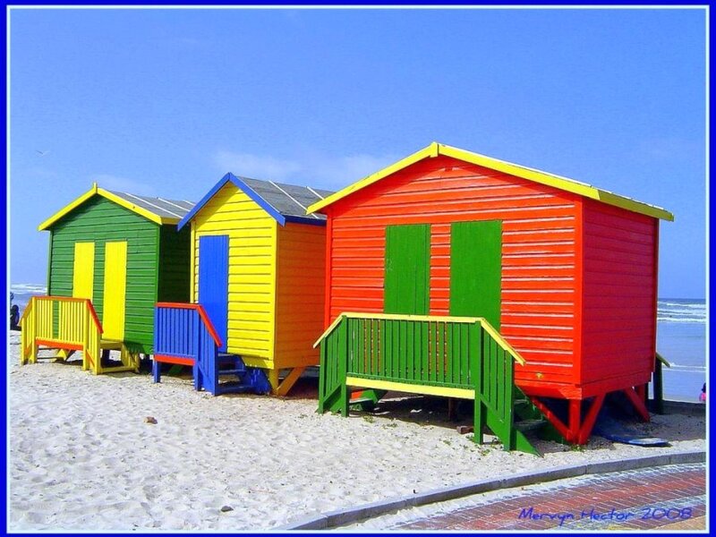 Colorful beach huts