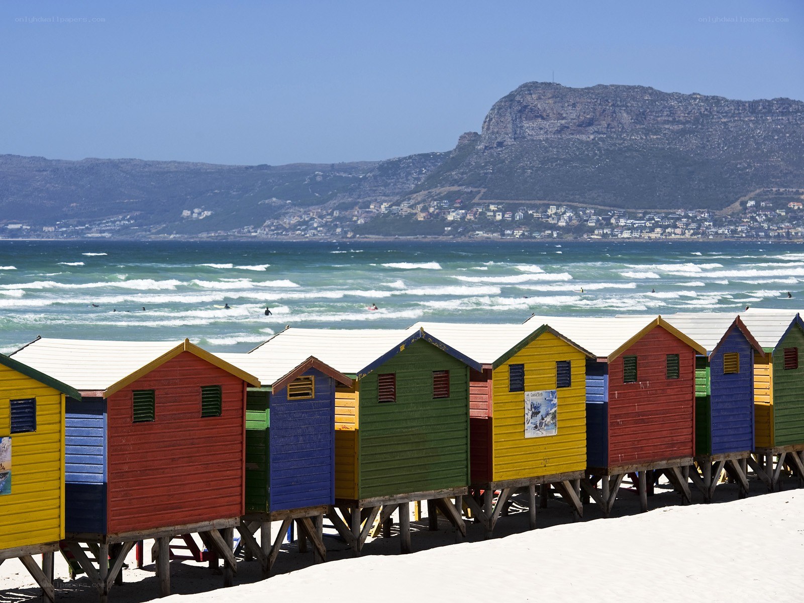 Colorful beach huts at Muizenberg