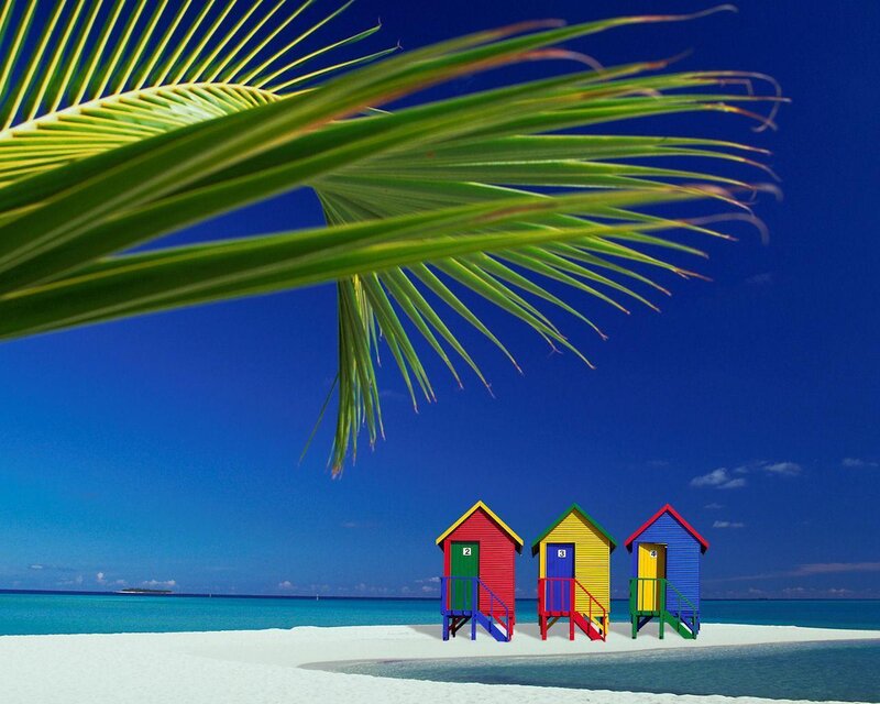 Colorful Beach Huts — Blue