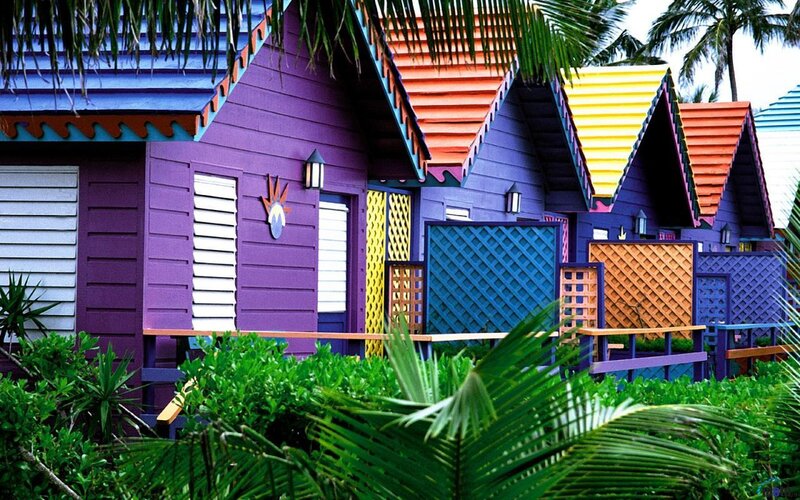 Colorful Beach Huts — Purple