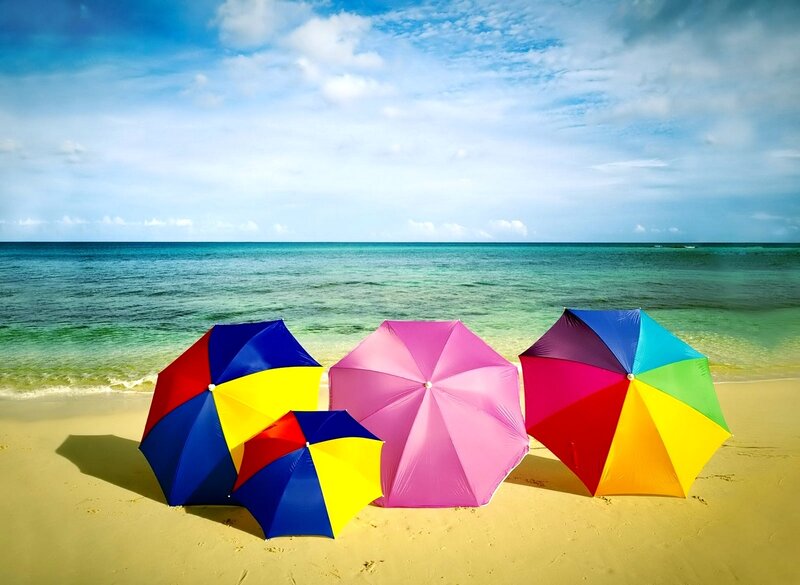 Colorful Beach Umbrellas — Yellow