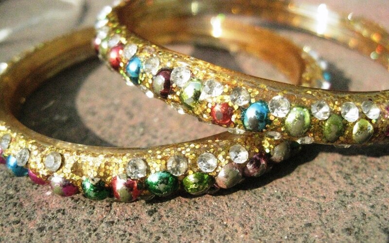 colorful beaded bangles