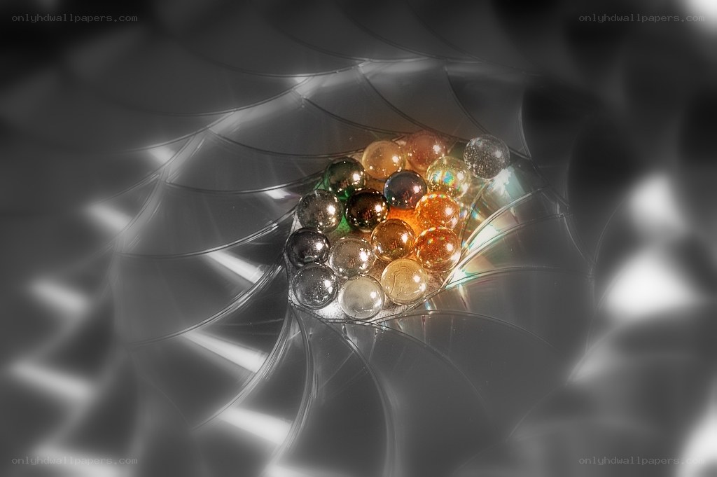 Colorful beads in a spiral pattern