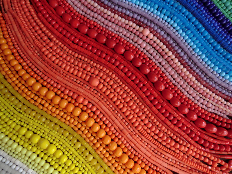 Colorful Beads in Rows