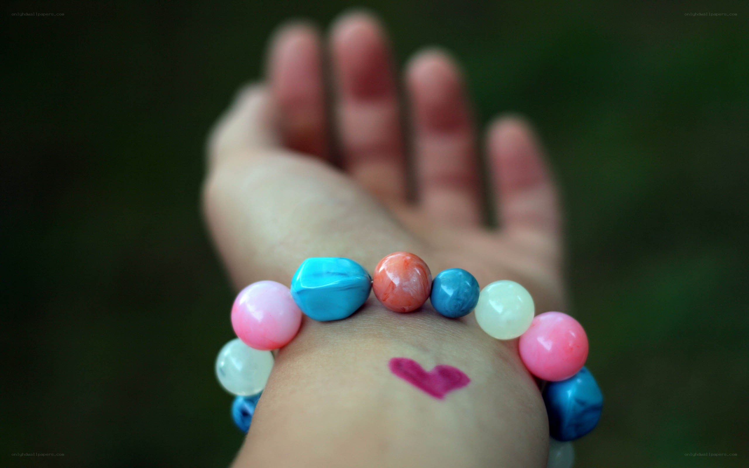 colorful beads on wrist