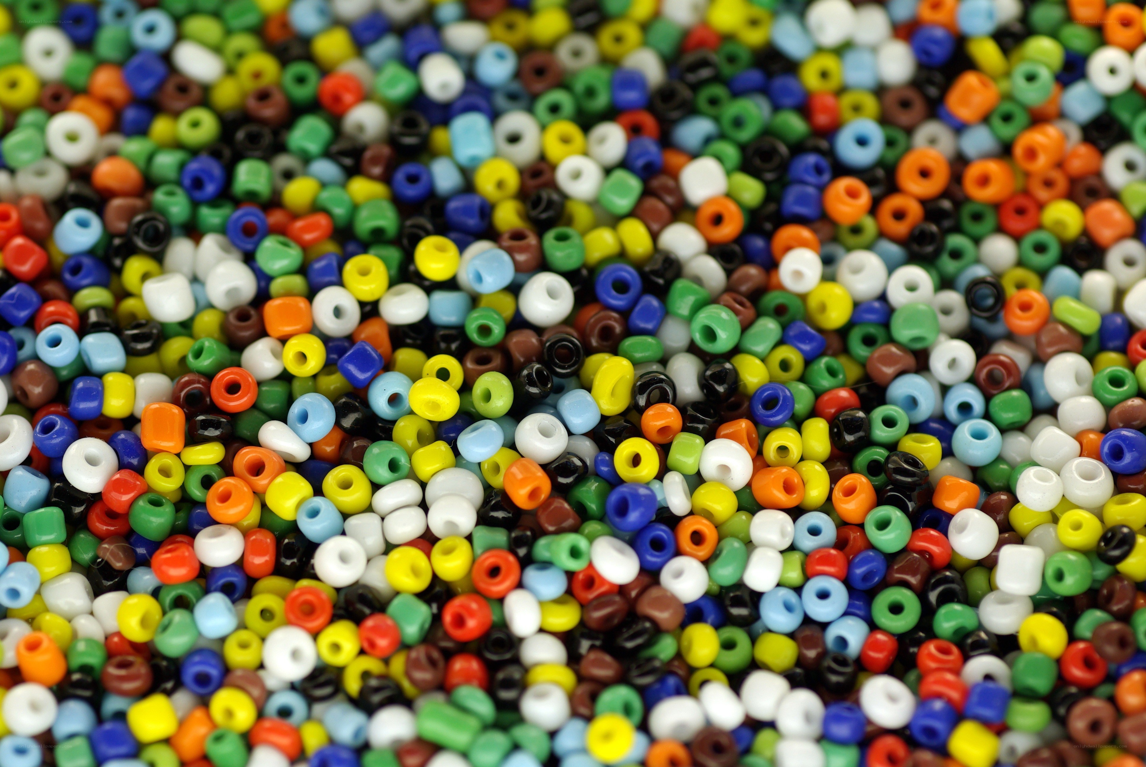 Colorful beads scattered together