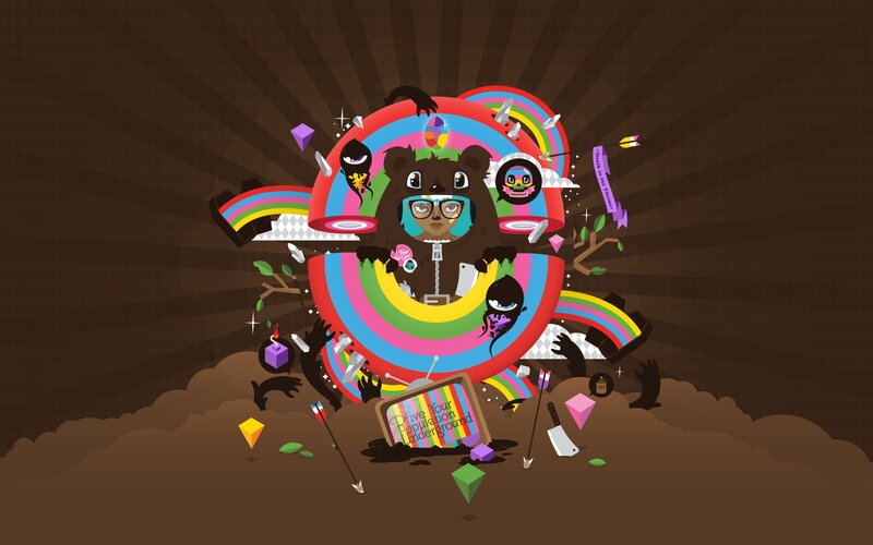 colorful bear character art