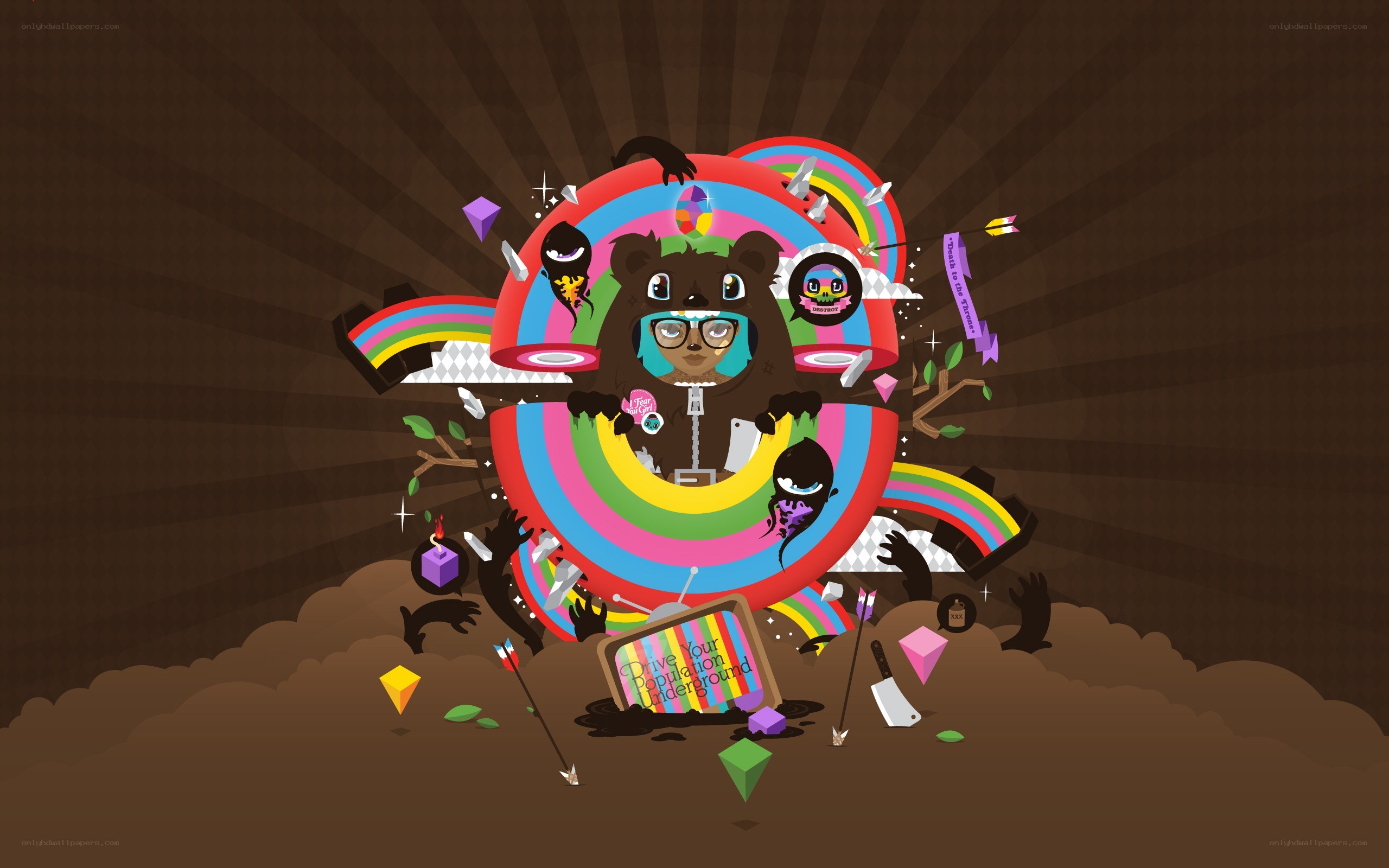 colorful bear character art