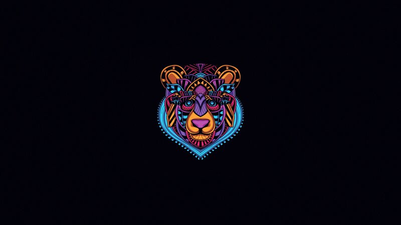 Colorful Bear Head
