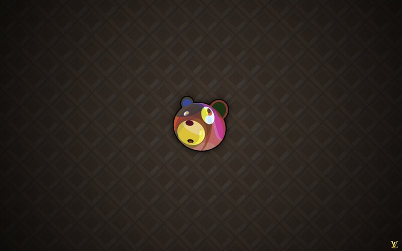 colorful bear logo on dark background
