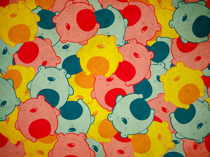 colorful bear pattern