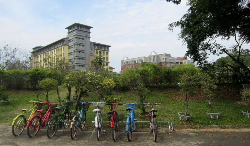Colorful Bicycles in a Row