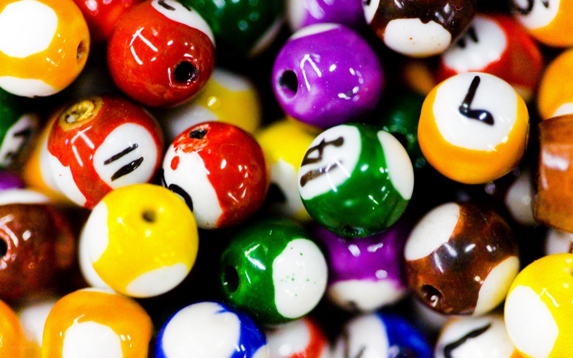 colorful billiard ball beads
