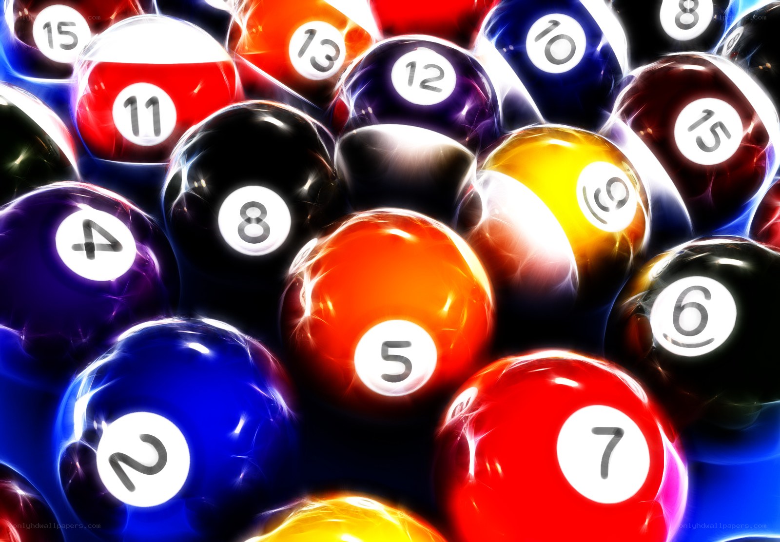 Colorful billiard balls